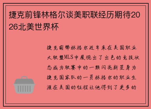 捷克前锋林格尔谈美职联经历期待2026北美世界杯